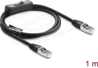 Delock 81562 rj45 kábel, dugó dugó, kapcsolóval, cat.6 f/utp, 1 m   hálózati kép