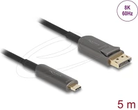 Delock 81604 Aoc usb-c / thunderbolt -> displayport 2.1 m/m aktív video kábel 5m fekete kép