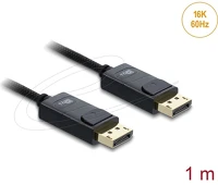 Delock 81671 coaxial displayport 2.1 -> displayport 2.1 m/m video kábel 1m fekete fonott kép