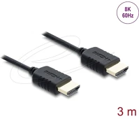 Delock 81683 Koaxiális high speed hdmi kábel 8k 60 hz 48 gbps fonott borítással 3 m kép