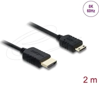 Delock 81685 Koaxiális high speed hdmi kábel hdmi dugó - mini hdmi dugó 8k 60 hz 2 m kép