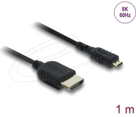 Delock 81690 Koaxiális high speed hdmi kábel hdmi dugó - micro hdmi dugó 8k 60 hz 1 m kép