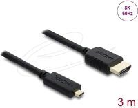 Delock 81692 Koaxiális high speed hdmi kábel hdmi dugó - micro hdmi dugó 8k 60 hz 3 m kép