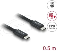 Delock 81705 Koaxiális usb 40 gbps kábel usb pd 3.1 240 w 0,5 m kép