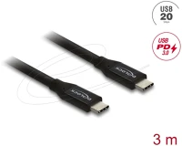 Delock 81708 Koaxiális usb 20 gbps kábel usb pd 3.0 60 w 3 m kép
