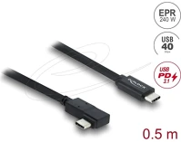 Delock 81709 Koaxiális usb 40 gbps kábel ívelt bal / jobb usb pd 3.1 240 w 0,5 m kép
