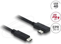 Delock 81710 Koaxiális usb 40 gbps kábel ívelt bal / jobb usb pd 3.1 240 w 1 m kép
