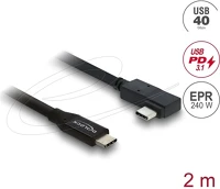 Delock 81711 Koaxiális usb 40 gbps kábel ívelt bal / jobb usb pd 3.1 240 w 2 m kép