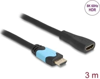 Delock 81999 Hdmi 2.1 -> hdmi 2.1 m/f video kábel 3m fekete kép