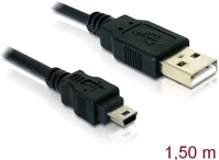 Delock 82252 Usb-a 2.0 -> usb-b 2.0 micro m/m adatkábel 1.5m fekete kép