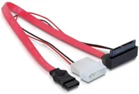 Delock 5V/3,3V Sata molex power 4pin -> micro sata f/f adatkábel 0.3m piros kép