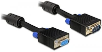 Delock 82563 Vga m/f video jelkábel hosszabbító 1m fekete kép