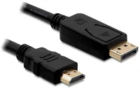 Delock 82586 Displayport -> hdmi m/m video jelkábel 1m fekete kép