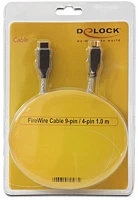 Delock 1.0M 9P/4P Delock FireWire cable 1.0m 9p/4p kép
