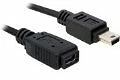 Delock USB 2.0 MINI-B Usb 2.0 mini-b hosszabbító kábel, apa-anya 1m kép