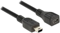 Delock 82667 Usb-b 2.0 mini - usb-b 2.0 mini m/f adatkábel 1m fekete kép