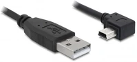 Delock 82681 Usb-a 2.0 -> usb-b 2.0 mini 5pin m/m adatkábel 1m fekete egyenes/90° kép
