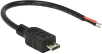 Delock 82697 usb-b 2.0 micro -> nyitott vezeték 2db m/m adatkábel 0.1m fekete kép