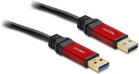 Delock USB 3.0-A APA / APA Usb 3.0-a apa / apa prémium kábel 1m - fekete/piros kép