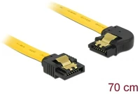 Delock 82826 Sata3 -> sata3 f/f adatkábel 0.7m sárga egyenes/90° bal kép