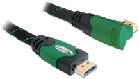 Delock A-TÍPUS Hdmi a - hdmi a 90° (apa - apa) kábel 1m - fekete/zöld kép