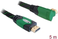 Delock 82954 Hdmi (apa - apa 90°) kábel 5m - fekete kép