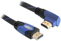 Delock A-TÍPUS Hdmi a - hdmi a 90° (apa - apa) kábel 1m - fekete/kék kép