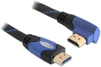 Delock A-TÍPUS Hdmi 1.4 m/m video jelkábel 2m fekete-lila 4k, egyenes/90° kép