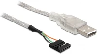 Delock 83078 Usb-a 2.0 -> usb-a pinheader 5pin m/f adatkábel 0.7m kép
