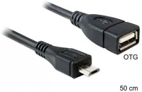 Delock 83183 50 cm usb micro-b apa - usb 2.0-a anya otg kábel kép