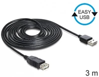 Delock 83372 Easy-usb 2.0-a - usb 2.0-a, 3m usb kábel usb a fekete