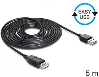 Delock 83373 Easy-usb a -> usb-a 2.0 m/f adatkábel 5m fekete kép