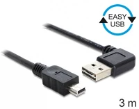 Delock 83380 Easy-usb 2.0 -a apa hajlított > usb 2.0 mini apa kábel, 3 m kép