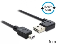 Delock 83381 Easy-usb 2.0 -a apa hajlított > usb 2.0 mini apa kábel, 5 m kép