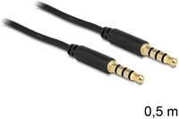 Delock 83434 3.5mm - 3.5mm, 0.5m audio kábel 0,5 m fekete kép