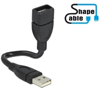 Delock 83497 Usb-a 2.0 - usb-a 2.0 m/f adatkábel 0.15m fekete (merev) kép