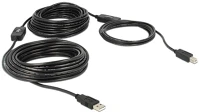 Delock 83557 Usb-a 2.0 -> usb-b 2.0 m/m adatkábel 20m fekete kép