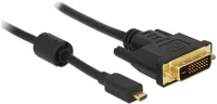 Delock DVI-D M Delock micro HDMI M - DVI-D M Adapterkábel 2m Fekete kép