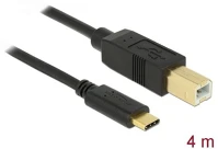 Delock 83667 Usb-b 2.0 -> usb-c m/m adatkábel 4m fekete kép