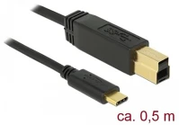 Delock B-TÍPUSÚ 0,5 M Usb 3.1 gen 2 (10 gbps) kábel type-c a b-típusú 0,5 m kép
