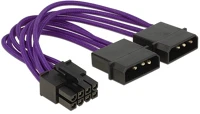 Delock 83703 2db molex power 4pin -> power 8pin m/f tápkábel 0.15m lila kép