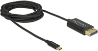 Delock 83710 Usb-c -> displayport 1.2 m/m video kábel 2m fekete (dp alt mode)  4k 60hz