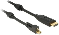 Delock HDMI-CSATLAKOZÓDUGÓ 4K Displayport mini -> hdmi m/m video jelkábel 5m 4k fekete kép