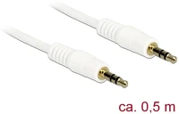 Delock 83743 Jack stereo 3,5mm m/m audio kábel 0.5m fehér kép