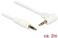 Delock 83757 Jack stereo 3,5mm m/m audio kábel 2m fehér egyenes/90° kép