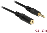 Delock 83766 Jack stereo 3,5mm m/f audio kábel hosszabbító 2m fekete kép