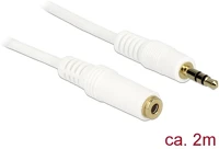 Delock 83767 Jack stereo 3,5mm m/f audio kábel hosszabbító 2m fehér kép