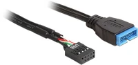 Delock 83776 Usb-a pinheader 9pin -> usb-a 3.0 pinheader f/m adatkábel 0.45m fekete kép