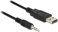 Delock 83788 Usb-a 2.0 -> jack stereo 2,5mm m/m adatkábel 1.8m fekete 5v kép