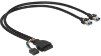 Delock 83829 usb-a 3.0 pinheader usb pinheader -> 2db usb-a 3.0 f/f adatkábel 0.45m kép
